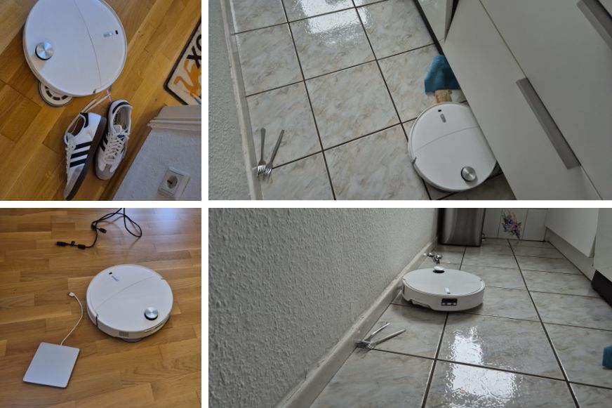 Der Roborock Qrevo Curv 2 Pro erkennt größere Hindernisse zuverlässig, hat aber Probleme mit dünnen Objekten.